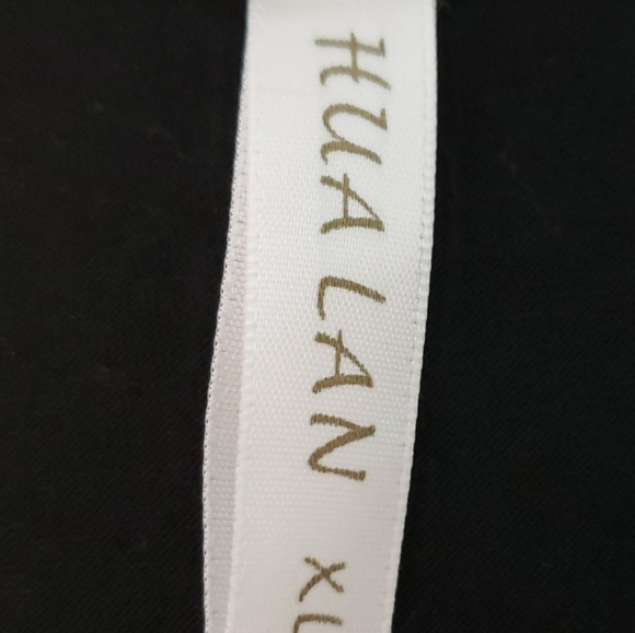 Hua Lan Black Cold Shoulder Top With Lace Sz Xl - Picture 4 of 5